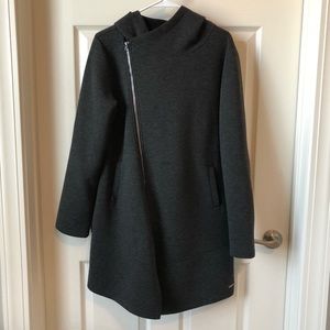 BETSEY JOHNSON GREY HOODED ASYMMETRICAL JACKET